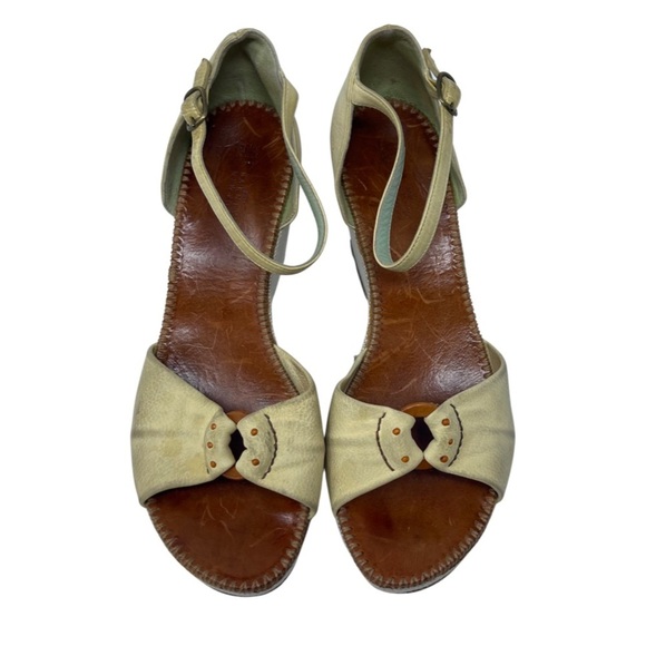 Henri Cuir for Barney’s New York Vintage leather platform ankle strap sandals - Picture 2 of 11